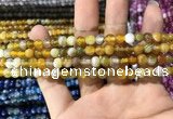 CAA1548 15.5 inches 4mm round banded agate beads wholesale