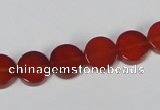 CAA155 15.5 inches 10mm coin red agate gemstone beads