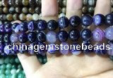 CAA1557 15.5 inches 10mm round banded agate beads wholesale