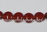 CAA156 15.5 inches 10mm flat round red agate gemstone beads