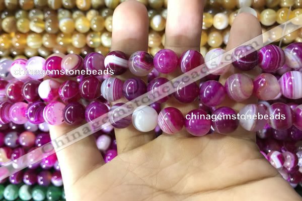 CAA1563 15.5 inches 10mm round banded agate beads wholesale