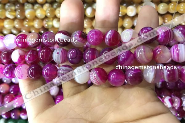 CAA1564 15.5 inches 12mm round banded agate beads wholesale