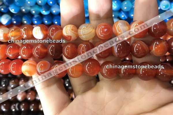 CAA1570 15.5 inches 12mm round banded agate beads wholesale