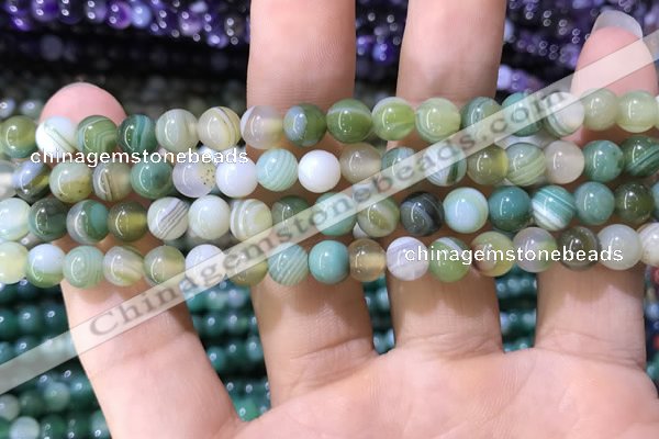 CAA1585 15.5 inches 6mm round banded agate beads wholesale