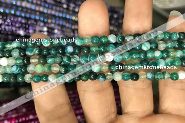 CAA1596 15.5 inches 4mm round banded agate beads wholesale