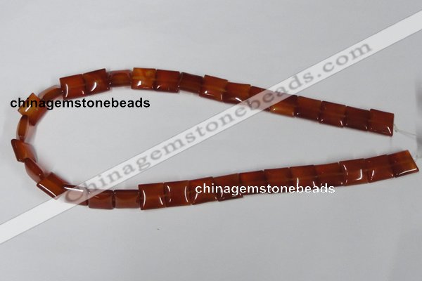 CAA160 15.5 inches 12*12mm square red agate gemstone beads