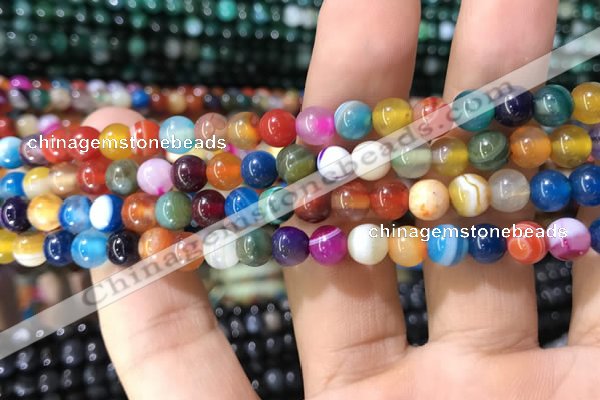 CAA1603 15.5 inches 6mm round banded agate beads wholesale