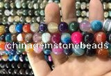 CAA1605 15.5 inches 10mm round banded agate beads wholesale