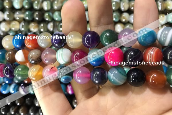 CAA1606 15.5 inches 12mm round banded agate beads wholesale