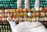 CAA1610 15.5 inches 8mm round banded agate beads wholesale