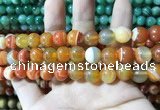 CAA1612 15.5 inches 12mm round banded agate beads wholesale