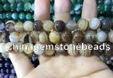 CAA1618 15.5 inches 12mm round banded agate beads wholesale