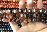 CAA1623 15.5 inches 10mm round banded agate beads wholesale