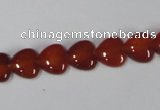 CAA163 15.5 inches 10*10mm heart red agate gemstone beads