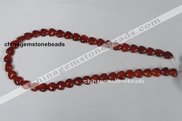 CAA163 15.5 inches 10*10mm heart red agate gemstone beads