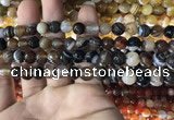 CAA1636 15.5 inches 8mm faceted round banded agate beads