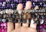 CAA1637 15.5 inches 10mm faceted round banded agate beads