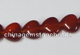 CAA164 15.5 inches 12*12mm heart red agate gemstone beads