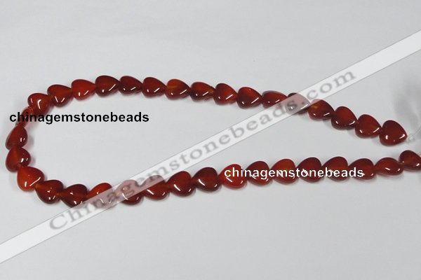 CAA164 15.5 inches 12*12mm heart red agate gemstone beads