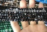 CAA1640 15.5 inches 6mm faceted round banded agate beads