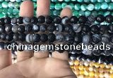 CAA1641 15.5 inches 8mm faceted round banded agate beads