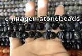 CAA1642 15.5 inches 10mm faceted round banded agate beads