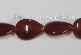 CAA165 15.5 inches 13*18mm flat teardrop red agate gemstone beads