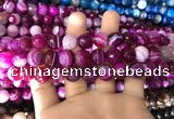 CAA1658 15.5 inches 12mm faceted round banded agate beads