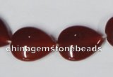 CAA166 15.5 inches 15*20mm flat teardrop red agate gemstone beads