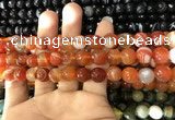 CAA1662 15.5 inches 10mm faceted round banded agate beads