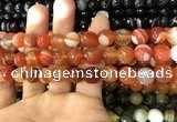 CAA1663 15.5 inches 12mm faceted round banded agate beads