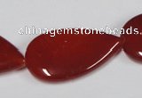 CAA167 15.5 inches 22*36mm flat teardrop red agate gemstone beads