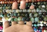 CAA1672 15.5 inches 10mm faceted round banded agate beads