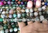 CAA1673 15.5 inches 12mm faceted round banded agate beads