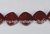 CAA168 15.5 inches 13*13mm diamond red agate gemstone beads