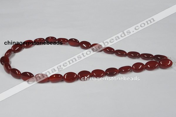 CAA169 15.5 inches 10*14mm oval red agate gemstone beads