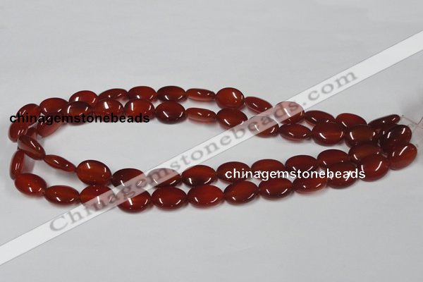 CAA170 15.5 inches 12*16mm oval red agate gemstone beads