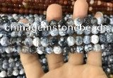 CAA1702 15 inches 8mm faceted round fire crackle agate beads