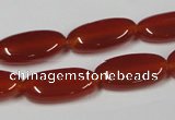 CAA171 15.5 inches 10*20mm oval red agate gemstone beads