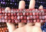 CAA1710 15 inches 8mm faceted round fire crackle agate beads