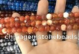 CAA1712 15 inches 8mm faceted round fire crackle agate beads