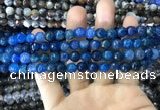 CAA1716 15 inches 8mm faceted round fire crackle agate beads