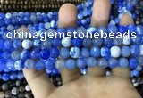 CAA1717 15 inches 8mm faceted round fire crackle agate beads