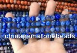 CAA1718 15 inches 8mm faceted round fire crackle agate beads