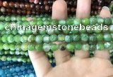 CAA1719 15 inches 8mm faceted round fire crackle agate beads