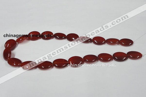 CAA172 15.5 inches 15*20mm oval red agate gemstone beads