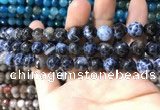 CAA1728 15 inches 10mm faceted round fire crackle agate beads