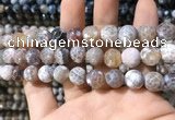 CAA1729 15 inches 10mm faceted round fire crackle agate beads