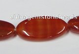 CAA173 15.5 inches 15*30mm oval red agate gemstone beads