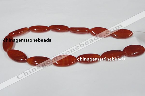 CAA173 15.5 inches 15*30mm oval red agate gemstone beads